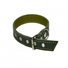 207 Ошейник 20мм"ЕКОНОМ" двойной "х/б+кожа" 