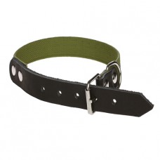 308 Ошейник 25мм"ЕКОНОМ"  комбинированный "х/б+кожа" 