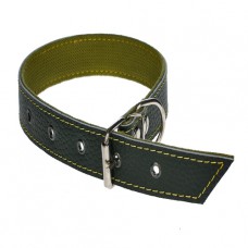 407 Ошейник 30мм"ЕКОНОМ" двойной "х/б+кожа" 