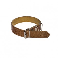 122 Ошейник 12мм "ПЕРЛАМУТР" кожаный двойной