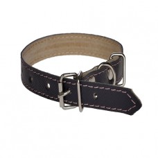 152 Ошейник 15мм "ПЕРЛАМУТР"  кожаный двойной