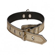 322 Ошейник 25мм "ПЕРЛАМУТР" кожаный двойной.