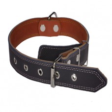422 Ошейник 30мм "ПЕРЛАМУТР" кожаный двойной