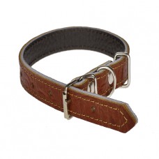 155 Ошейник 15мм  "РЕПТИЛИЯ" кожаный двойной