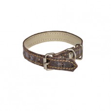 195 Ошейник 10мм "РЕПТИЛИЯ" кожаный двойной