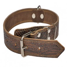 425 Ошейник 30мм"РЕПТИЛИЯ" кожаный двойной
