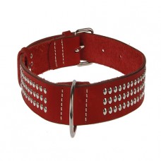236	 Ошейник 20мм "КЛАССИК ПРЕМИУМ" кожаный  украшенный металофурн.