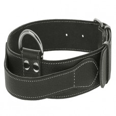 539	 Ошейник 35мм "КЛАССИК ПРЕМИУМ" кожаный с ручкой для безопасности