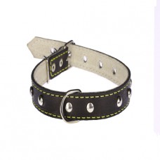 217 Ошейник 20 мм"КЛАССИК" кожаный двойной украшенный
