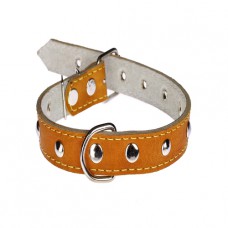 317 Ошейник 25 мм"КЛАССИК" кожаный двойной украшенный